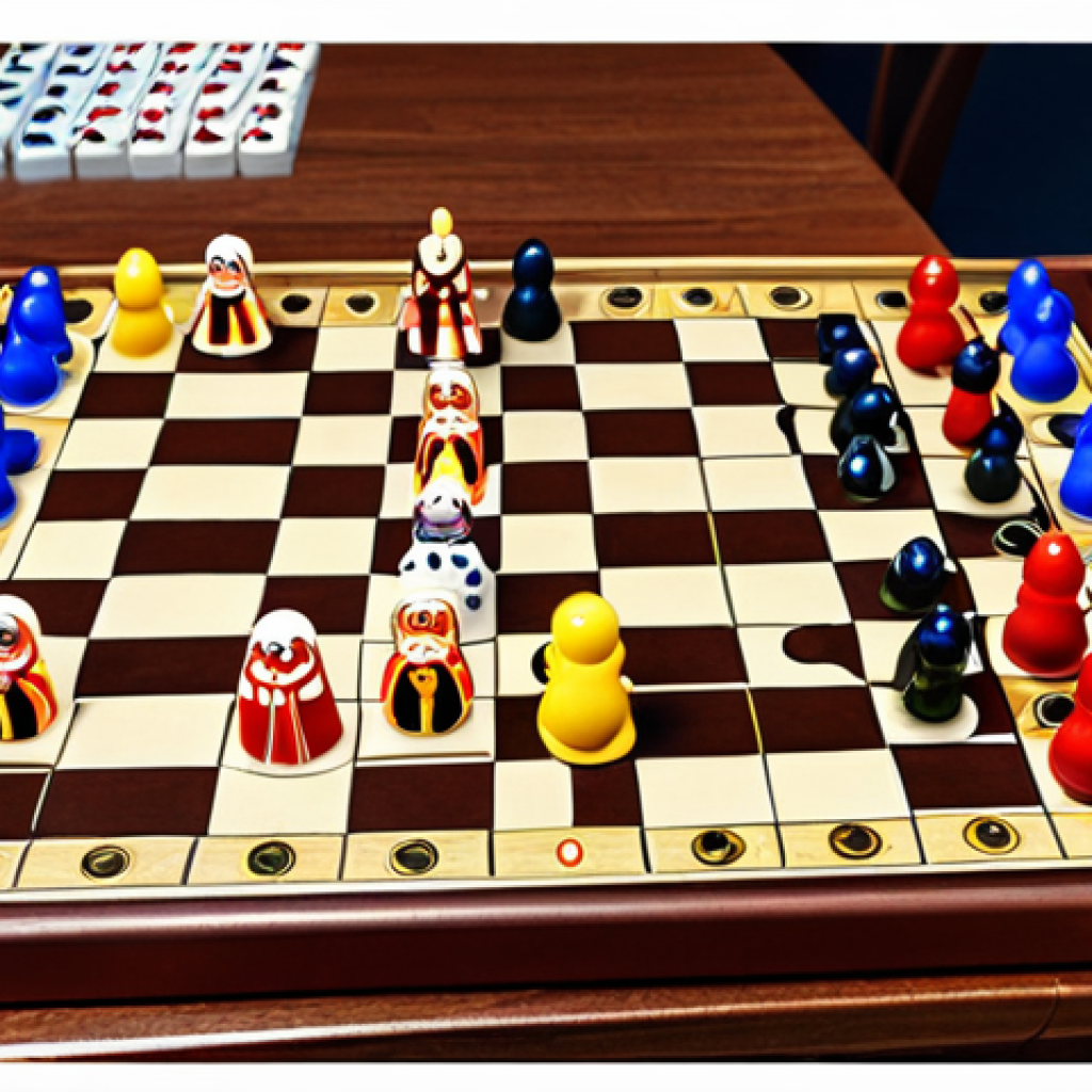 **

A player strategically planning their moves on a Royal Match level. Focus on the puzzle board with highlighted areas showing potential combos and booster placements. The overall feel is one of careful consideration and tactical thinking. Add elements of Russian good luck charms subtly, like a horseshoe or a matryoshka doll.

**